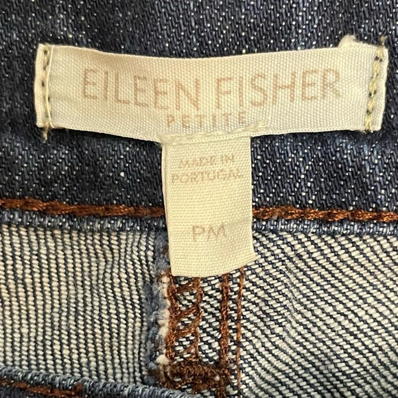 Eileen Fisher System Petite Straight Leg Mid Rise Blue Denim Jeans Sz 10P-12P - Picture 6 of 9